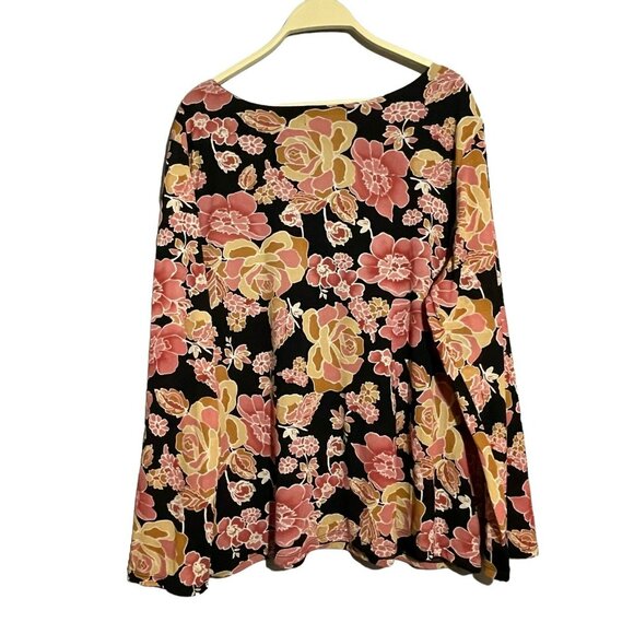 Annex Casual Corner Blouse Top Women 2X Flower Roses Romantic Spring Summer Boho - Picture 2 of 12